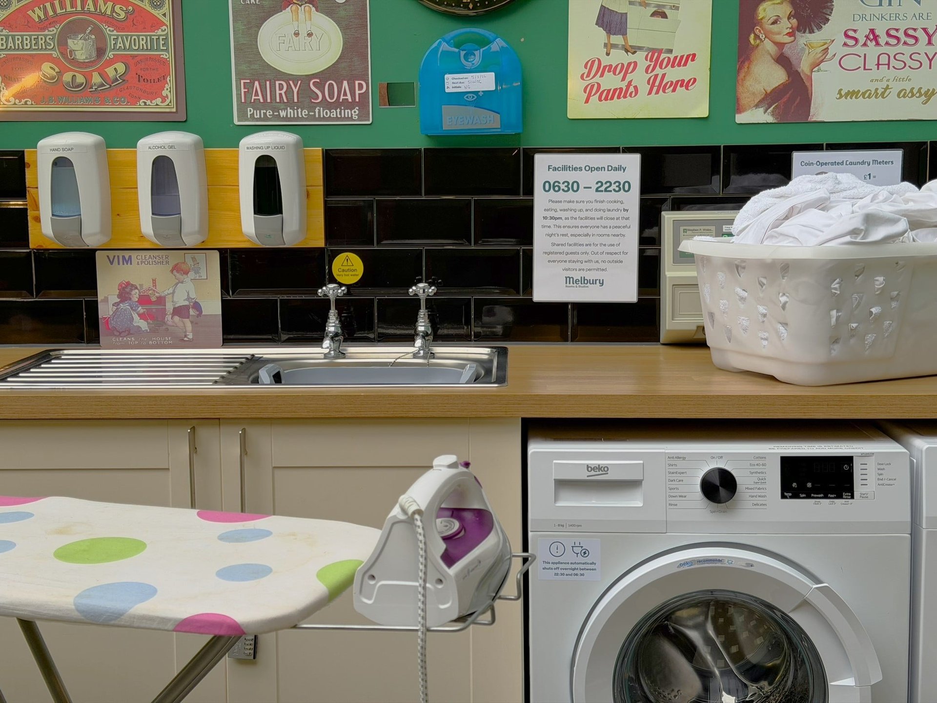 Self-service laundry area