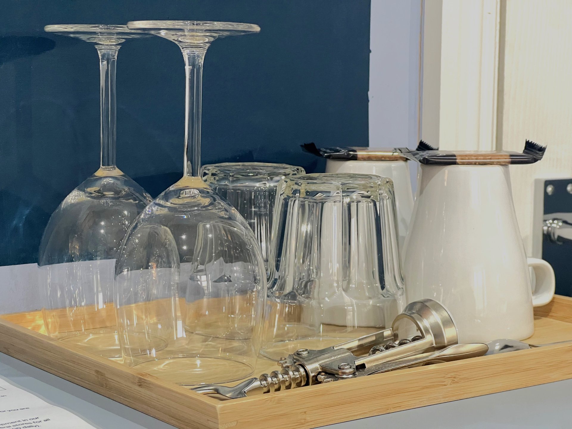 Set of glassware and bottle opener